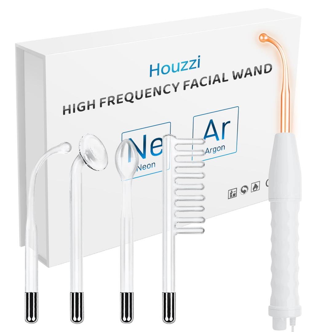 High Frequency Wand, Portable Facial Device with 4 Different Tubes