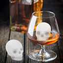 Skull Ice Cube MoldSkull Cake Pan Silicone Mold6-Cavity Silicone, or Halloween & Party Drinks (4 Cavity Large Mold)