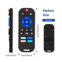 2 x 2 Pack Silicone Teethers for Babies 6-12 Months, Teething Toys for Babies 0-6 Months, Remote Teether for Baby, Sensory Toys for Babies,Toddler Infant Girl Boy Gifts (Black+Grey)