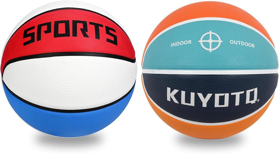KUYOTQ Kids Youth Adult Size 3/4/5/6/7 (22/25.5/27.5/28.5/29.5") Basketball Premium Rubber or Faux Leather Basketball Indoor Outdoor Basketball for Boys Girls Women's Men's Basketball Gifts (Deflated)