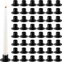 48 Pcs Black Metal Taper Candle Holders Bulk for Wedding Pillar Candles Taper Candlesticks Holders Centerpieces Short Candle Stick Dinner Decor for Party Anniversary Dinning Table Gift (48, Black)