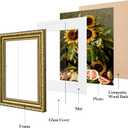 Eletecpro 5x7 Picture Frames Set of 2, Vintage Photo Frames with Glass, Display 4x6 Photo with Mat or 5x7 without Mat for Tabletop or Wall Decor, Gold