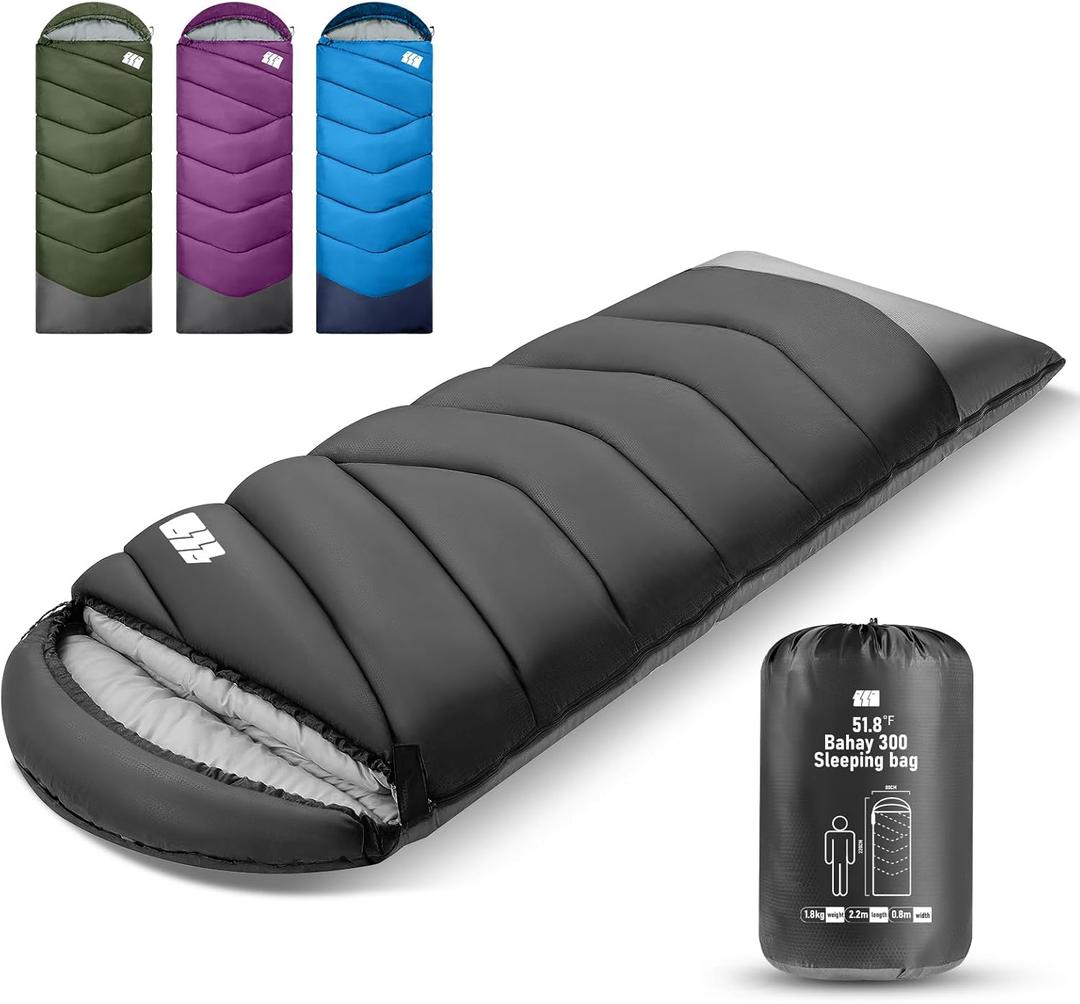 Sleeping Bags for Adults Cold Weather,Portable, Waterproof,Lightweight Sleeping Bag for Tall Girls Boys with Compression Sack for Warm Camping, Hiking, Outdoor & Indoor (4lb-Black)
