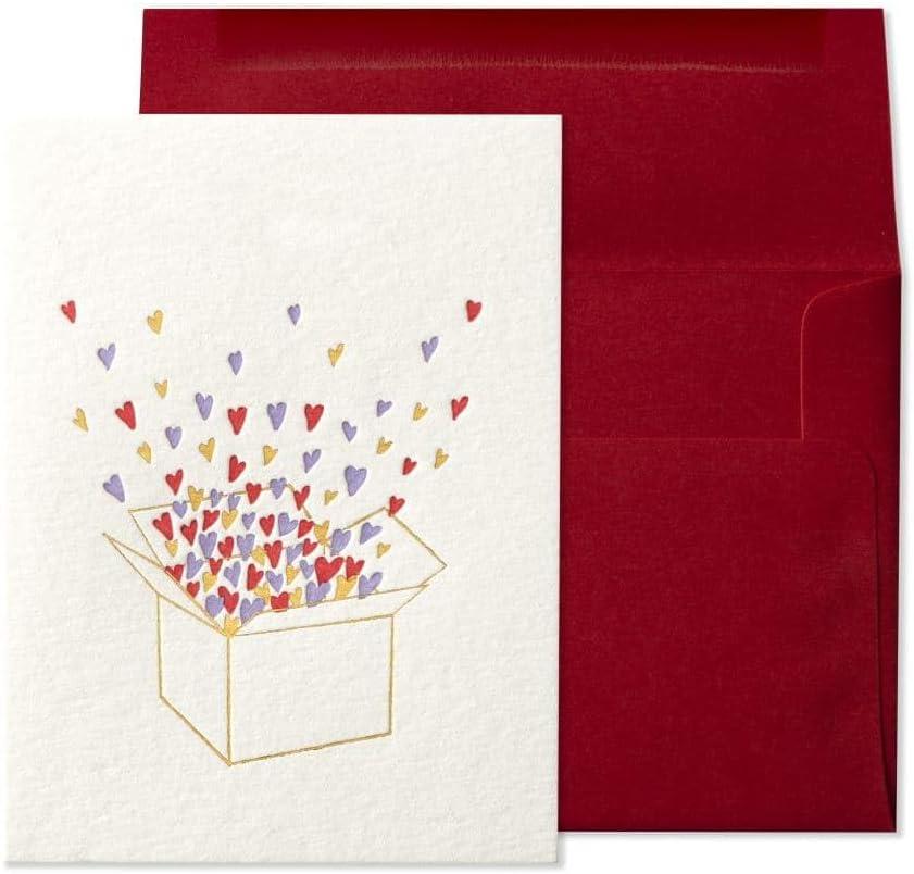 NIQUEA.D Valentine's Day Card, Modern Hearts, Includes a Unique Sentiment and Coordinating Envelope (NVD-0010)