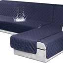 VANSOFY Sectional Couch Covers 100% Waterproof L Shaped Sofa Slipcover 3pcs Reversible Chaise Lounge Cover for Sectional Sofa Furniture Protector Cover for Pets Cat Dog(X-Large, Dark Blue)