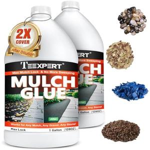 Mulch Glue, 2 Gallon Rock Glue for Landscaping, Strong Pea Gravel Stabilizer Resin Binder, Safe Mulch Lock Anchor Adhesive Outdoor for Cypress, Lawn, Garden, Landscape Edging