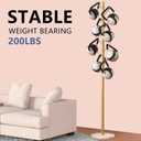 Durmmur Heavy Duty Coat Rack with Natural Marble Base, Freestanding Metal Coat Stand with 8 Hooks, Modern Stable Coat Hanger Tree for Bags, Jacket, Clothes, and Hats, Gold Metal