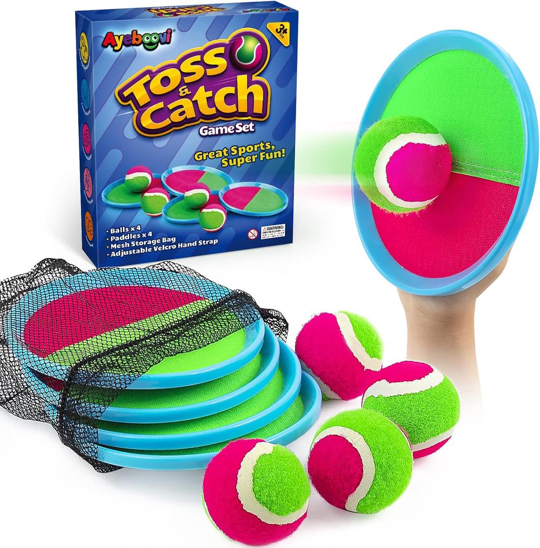 Ayeboovi Toss and Catch Ball Game Outdoor Toys for Kids Yard Games Beach Toys Outside Games for 3 4 5 6 7 8 9 10 Year Old Boys Girls 