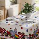 XCHI Rainbow Love Heart Flowers LGBTQ Tablecloth Rectangle Pride Day Inclusion Lesbian Gay Bisexual Transgender Queer Homosexual Equality for Indoor Outdoor Dining Home Party Decorations 60x84 Inch