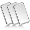 Medical Tray Stainless Steel (3 Pack), Dental Lab Instruments Surgical Metal Trays Bathroom Organizer, 8.6"L x 4.3"W x 0.8"H