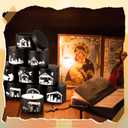 Willinglong 10 Pack Jesus Advent Candle Tins 4 oz Nativity Theme Empty Candle Jars with Lids Black for Making Candles DIY Christmas Catholic Christian Church Gift, Exquisitely Packaged