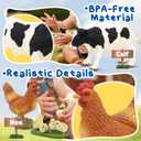 Farm Animals Toy Set, 12 Realistic Small Animal Figurines with Pets, Livestock, Poultry for Kids Ages 3+, Educational Learning Playset for Toddlers Boys Girls