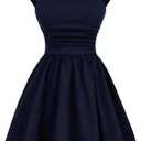 BEAUDRM Girl's Cute Summer Dresses Ruffle Party Dress Graduation Birthday Short Sundress Vacation Summer Clothes Dark Blue, 16 Years