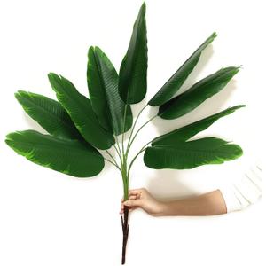 CATTREE Fake Plants Banana Tree, Artificial Plant Decor Tall Faux Tropical Palm Trees Home Room Greenery Decorations Plastic Leaves Foliage Stems Bulk Indoor Outdoor Garden Party Wedding Decoration