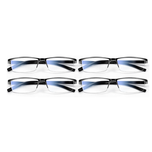Gaoye 2.0x Executive Style Reading Glasses Men Durable Readers with Blue Light Filtering Comfortable Fit with TR90 Frames, 4 pack