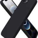 ORNARTO Compatible with iPhone 16e Case 6.1"(2025), Liquid Silicone 3 Layers Full Covered Soft Gel Rubber Phone Case,Shockproof Protective Cover with Anti-Scratch Microfiber Lining-Black