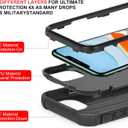 Compatible with iPhone 16 Pro Case, Heavy-Duty 3-in-1 Full-Body Rugged with Soft Rubber Bumper Shockproof Protective Cover for Men Boys Kids Teen - Cool Football Rugby 001