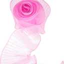 uxcell 5.5" x 11 Yards Ruffle Pleated Organza Trim Iridescent Pleated Lace Trim Ribbon Sewing Lace Fabric Trim for DIY Craft Dress Clothing Wedding Gift Home Decoration, Dark Pink