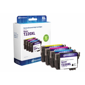 Dataproducts Epson T220XL Black Cyan Magenta Yellow High Capacity Inkjet Cartridges - 4 pack