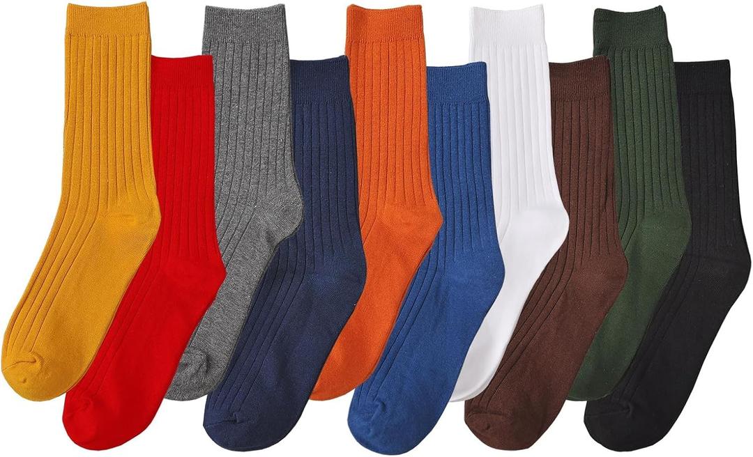 CHUNG Men Coloured Cotton Socks Unisex Novelty Solid Dress Sox Colorful Fashion Fun 6-13 Casual Crew Business Sports