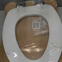 Mayfair Padded Toilet Seat, Cushioned Soft Vinyl over Wood Core Seat, Secure Hinges, Easy Clean, Made in USA, Elongated, White