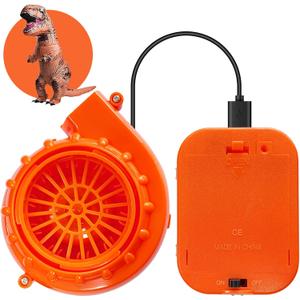 Mini Blower Fan for Dinosaur Costume Inflatable Game Clothing Suits Halloween Cosplay Party Supplies, Orange