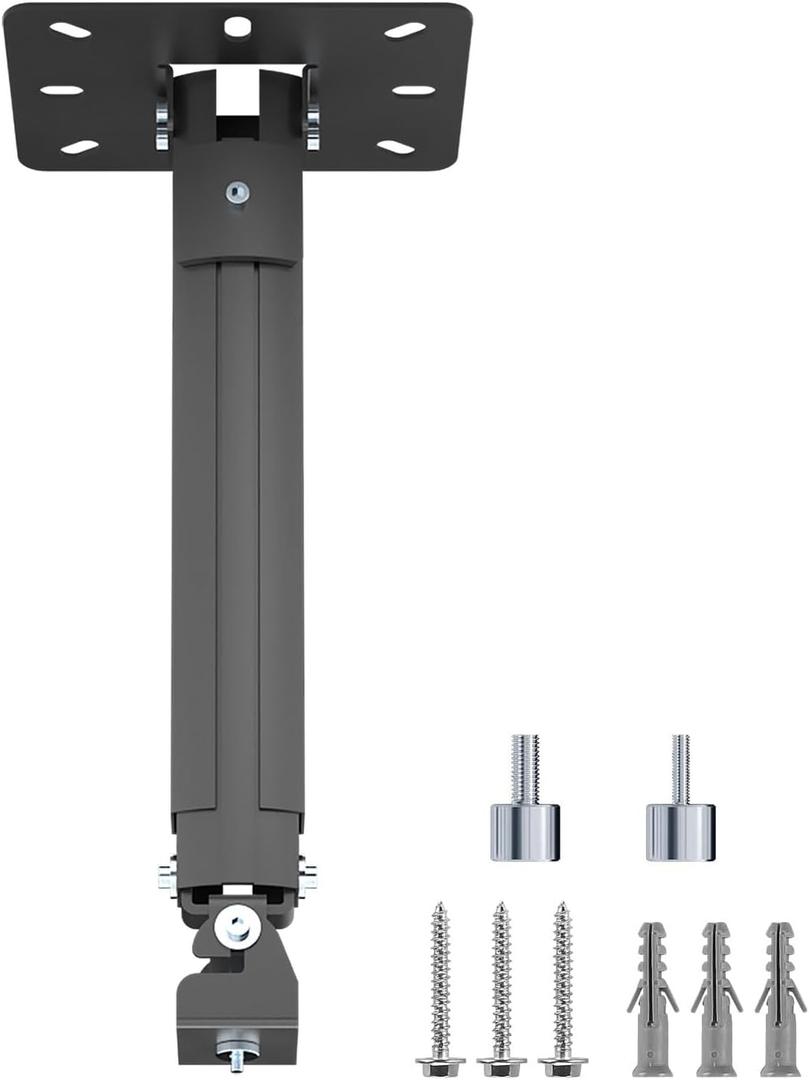 suptek Extended Mini Projector Ceiling Mount Adjustable Wall Mount with Thread Adapters for Projector DVR Camera, Max 21inch (PR05MINIB) (Black)