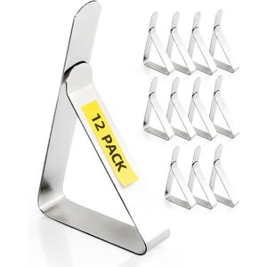 12 Pack Tablecloth Clips - Heavy Duty Picnic Table Clips, Stainless Steel Table Cloth Cover Clamps, Table Cloth Holders Ideal for Restaurant Picnics