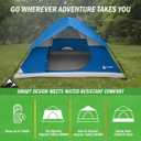 4 Person Camping Tent with Rainfly and Carrying Bag - Easy Pop Up Family Tents for Camping Essentials, Beach, Hiking, Backpacking, Mountaineering and Camp Travel