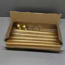 Gold Curtain Rods for Windows 66 to 120 inches, 1 inch Diameter Heavy Duty Curtain Rod, Adjustable Length Long Curtain Rod Modern Design, Size:32"-120"