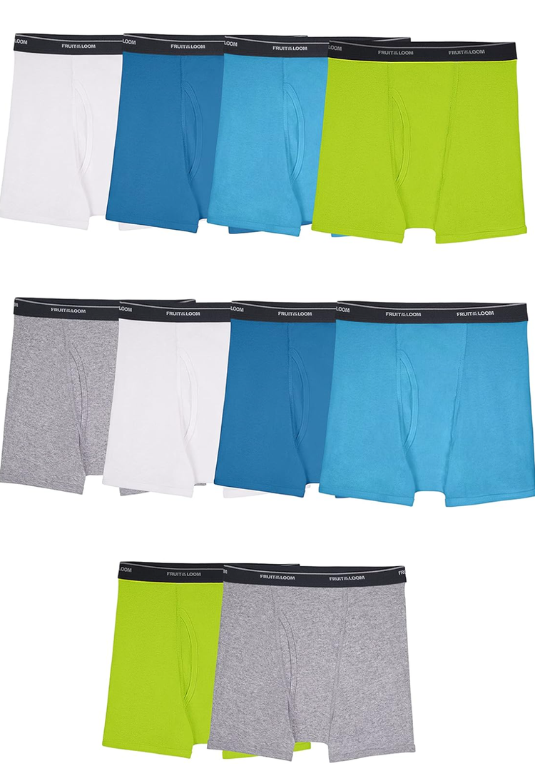 Fruit of the Loom Boys' and Toddler Boxer Briefs, Tag Free & Breathable Underwear, Assorted Color Multipacks S
