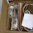 24.8 Inch Black Battery Operated Wall Sconces Set of 2, Rechargeable Wireless Wall Lights with Remote & White Fabric Shade, Indoor Not Hardwired Dimmable Wall Lamps for Bedroom, 2 Bulbs Included