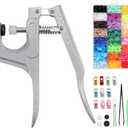 Tanice Plastic Snap Pliers, 408-Piece Plastic Snap Buttons Kit, 24 Colors T3/T5/T8 Snap Fasteners with Aluminum Pliers, Storage Box & Tools for Baby Clothes, Pet Gear, Crafts & Bags