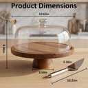 Acacia Wood Cake Stand with Dome Lid, Footed Wooden Cake Display Plate with Clear Acrylic Cover, Perfect for Birthday Parties, Weddings, Dessert Table & Home Kitchen Decor