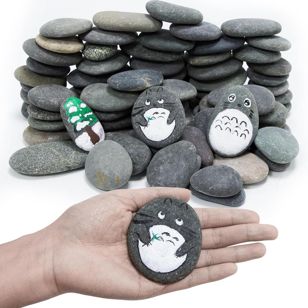 Markdang Rocks for Painting 18 Pounds (Only 70-85pcs) 2-4 River Rock for Paint Natural Flat & Smooth Stones for Painting for Kids & Adult Craft Father's Day Gift