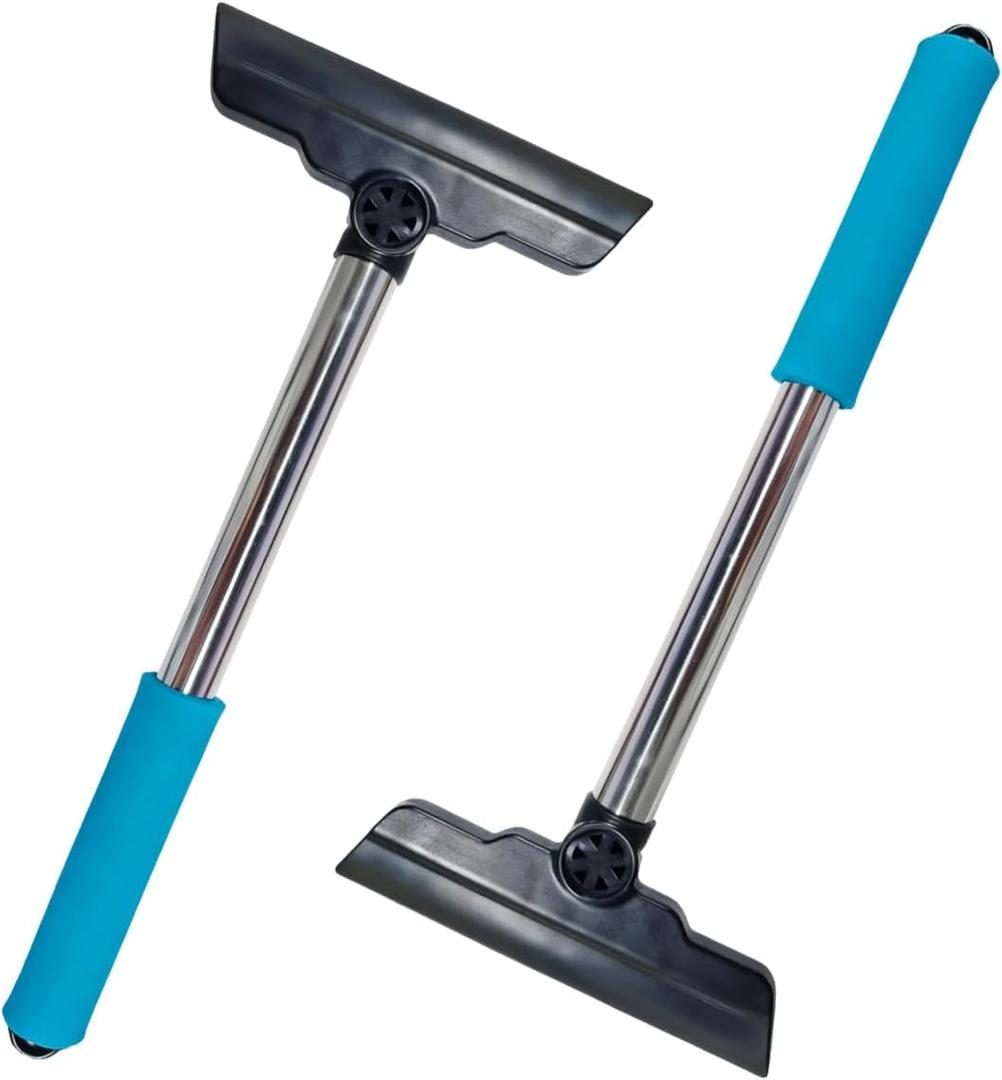 2PCS Ice Scrapers for Car Windshield, Soft No Scratch Snow Frost Removal Tool with Non-Slip Handle, Universal Winter Vehicle Window Cleaning Accessories for Cars, SUVs, Trucks(Blue)