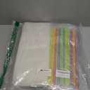 100 Pcs Zipper Plastic Pouches Drink Bags,Heavy Duty Hand-Held Translucent frosted Reclosable Stand-up Bag 2.4" Bottom Gusset with 100pcs Straws & Funnel Included (Clear)