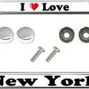 I Love New York General US CA Car License Plate Frame New York City Quotes Chrome License Plate Frame Metal New York Quotes Car Accessories License Plate Frame Girly