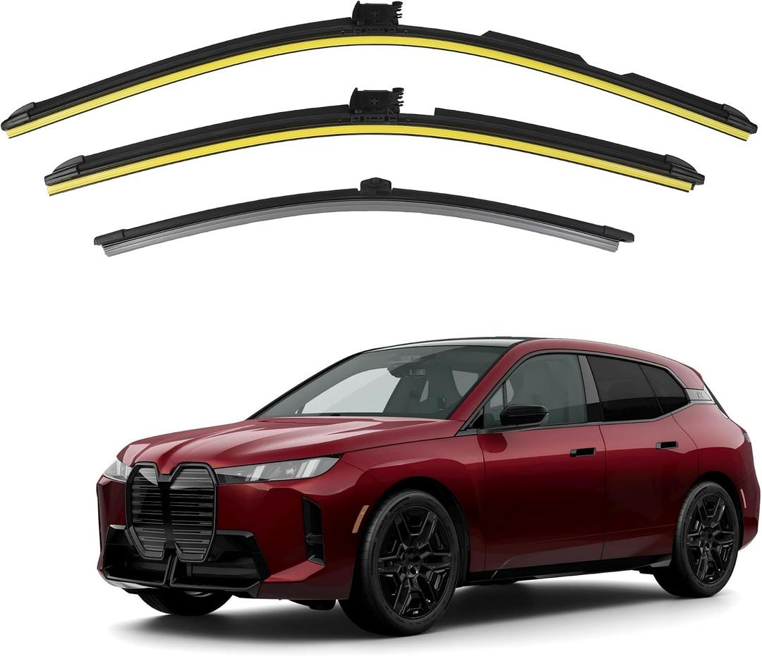 Front & Rear Windshield Wipers Blades Compatible With 2021 2022 2023 2024 2025 BMW iX I20 61615A0B571