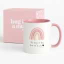 Unboxme Gifts Hug in a Mug  12 oz Pink Coffee Mug with Heartfelt Quote  A Gift for Best Friend, Sister or Mom to Feel Your Love, Encouragement & Cheer from Afar