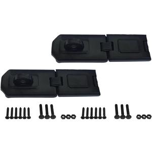 QCAA Extra Heavy Duty Concealed Safety Hasp, Flexible Link, with Hardened Staple, 6-1/4" Single Flexible, Black Coated, 2 Pack