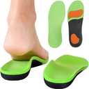 Bacophy Kids Orthotic Arch Support Insoles, Plantar Fasciitis Cushioning Shoe Inserts, Shock Absorption Velvet Surfaces Deep Heel Cup Chinldren Inner Soles for Flat Feet, Feet Heel Pain Relief (XL) (3.5-5.5 M Little Kid, Green)