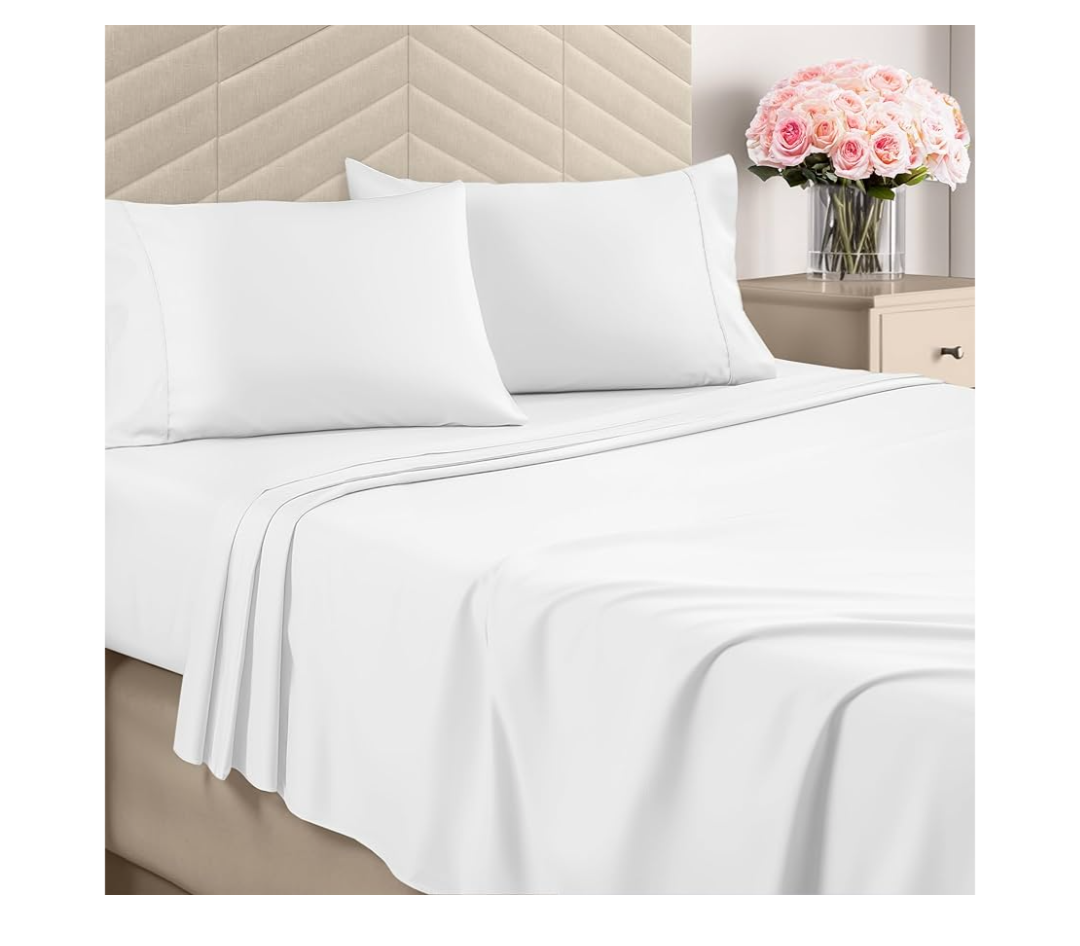 Utopia Bedding King Sheet Set - Brushed Microfiber - Soft Bed Sheets for King Size Bed - Includes 1 Fitted, 1 Flat, & 2 Pillow Cases - Deep Pocket (White)