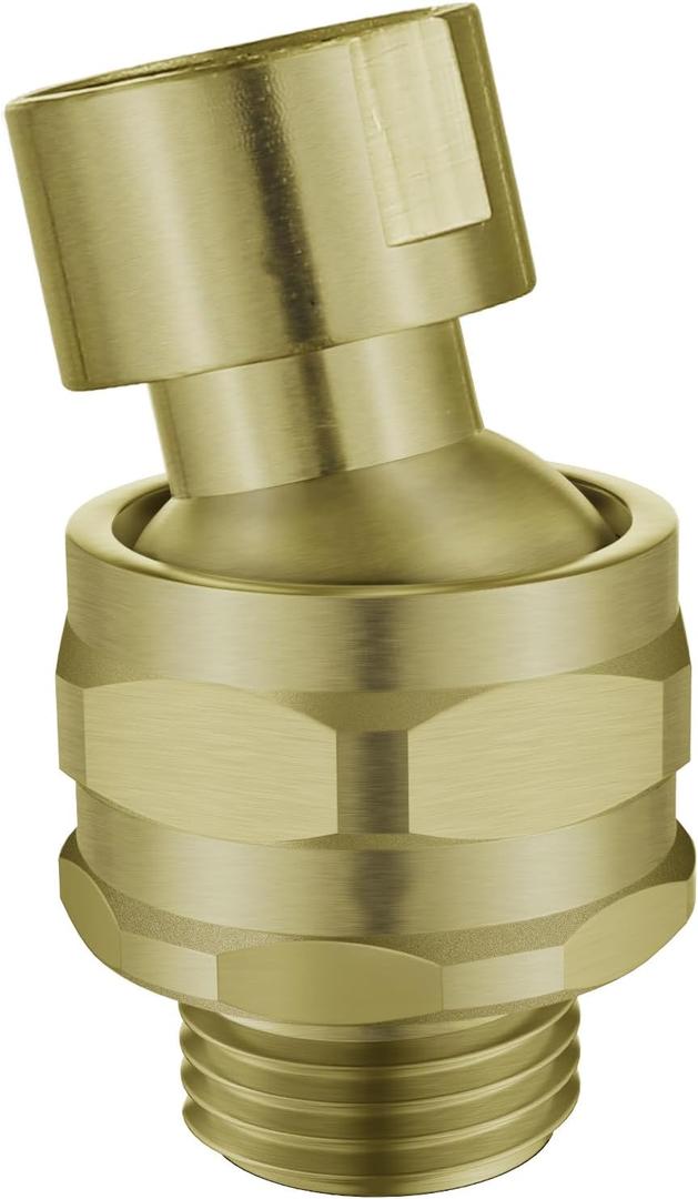 Shower Head Swivel Ball Adapter Brass Adjustable Shower Arm Connector Universal Showering Component Shower Arm Extension- Brushed Gold