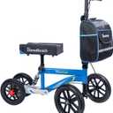 All Terrain Steerable Knee Scooter Crutch AlternativeDeluxe Medical Scooter Double Handbrake,for Adults Injured Ankle & Foot Recovery Scooter in Blue
