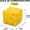 3 x Cheese Squishy Toy, 1 Pack Soft Cheese-Shaped Squeeze Toy for Stress Relief, Big Cheese Squishy, Sensory Fidget Desk Toy for Office, Novelty Gifts for Adults - Yellow 1 Pack, 2.75''