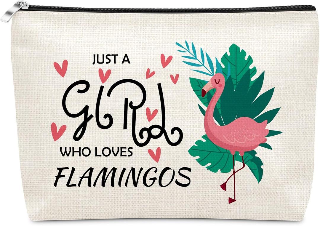 6 x Sazuwu Flamingos Themed Gifts for Girls Cosmetic Bag Pink Flamingo Print Makeup Pouch for Women Girls Cute Travel Toiletry Bag Makeup Organizer for Cosmetics Accessories