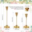 Candlestick Holders, 12Pcs Gold Taper Candle Stick Holder, Metal Vintage Decor Candle Holder Decor for Housewarming Gift Wedding Fireplace Mantel