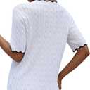 Short Sleeve Sweater for Women V Neck Lightweight Sweaters Tops Fashion Clothing Business Casual Outfits (L)