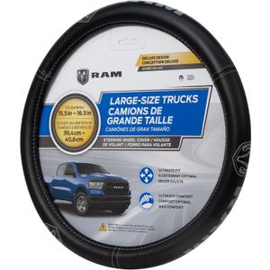 Plasticolor 006789R01 RAM Larger-Sized Truck Gray Ram Logo Steering Wheel Cover